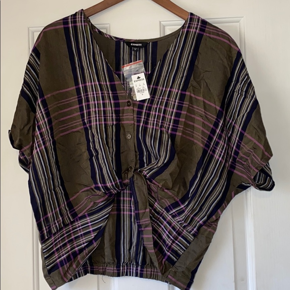 Express Plaid Crop Top - Size Medium
